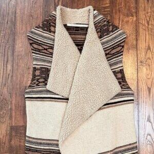 Twelfth Street by Cynthia Vincent Cozy Striped Vest, Size Small, Cozy, Western